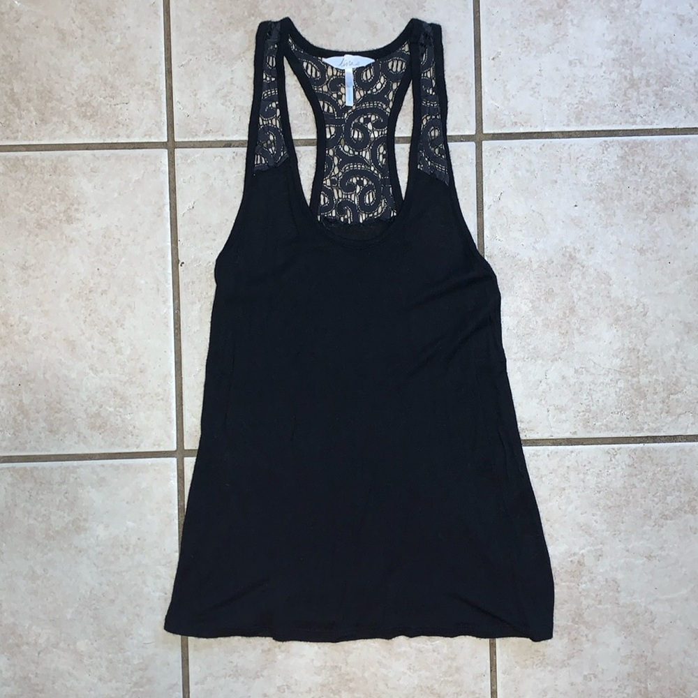 Kiva Small, Black Tank Top with Lace